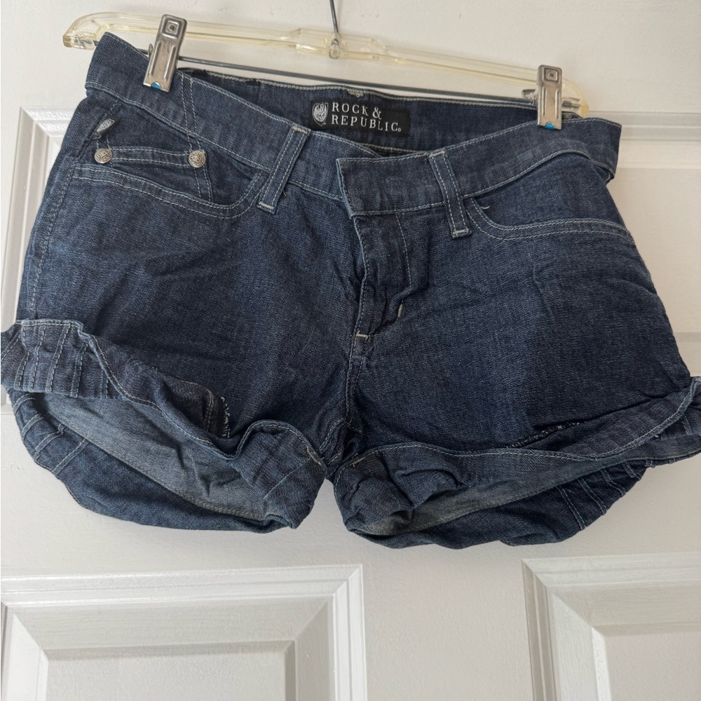 Rock & Republic Dark Blue Jean Shorts